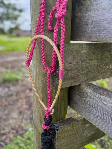 Pink & Tan Halter with Yacht Lead