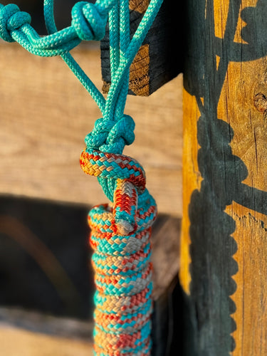 Turquoise Sunrise Knotted Quick Change Rope Halter