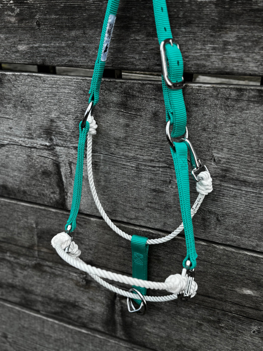 Emerald & White Nylon Hyper Halter Small